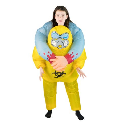 monsters inc hazard suit Kids Inflatable Yellow Hazmat Zombie Biohazard Costume